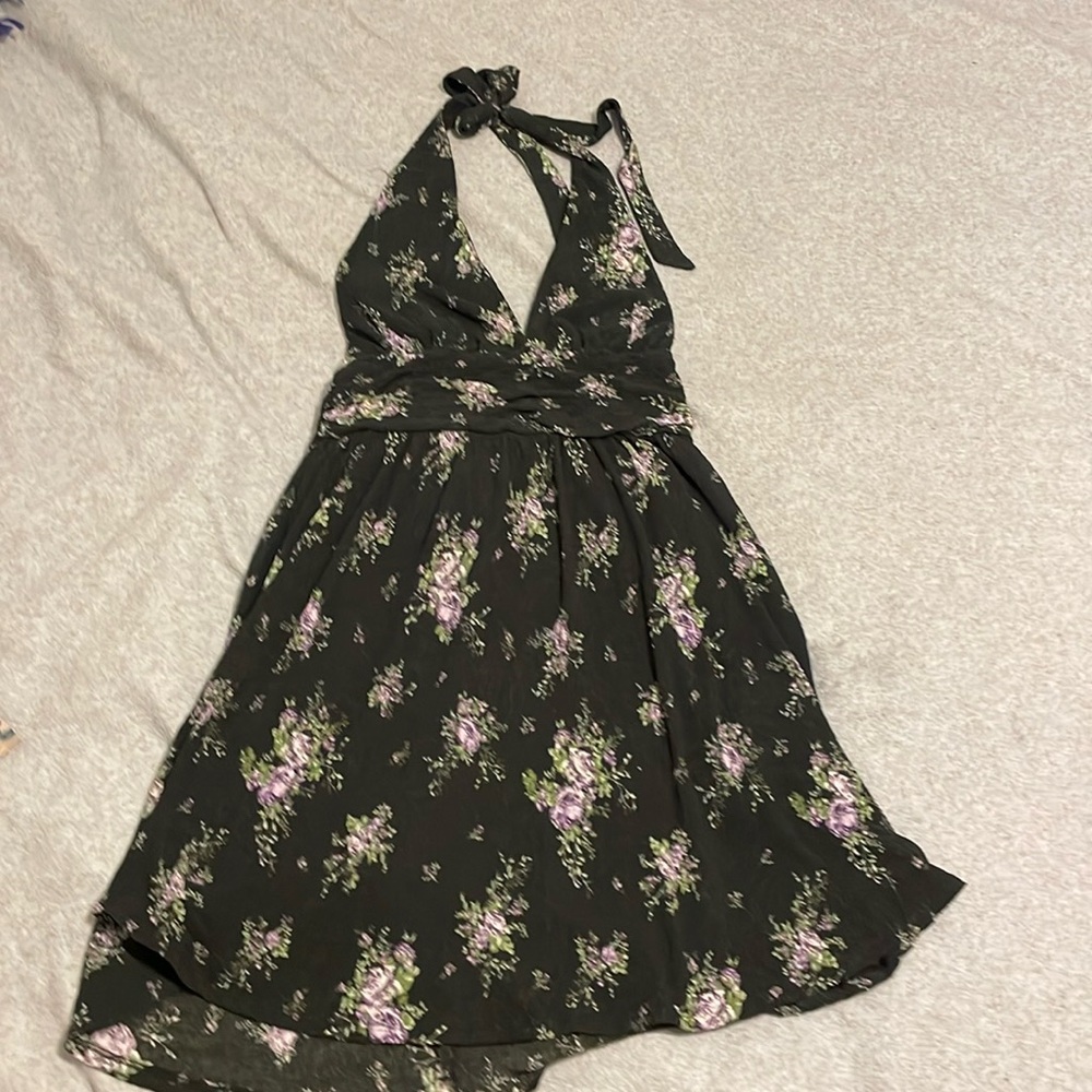 Black halter spring dress